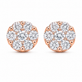 Round Cluster Diamond Stud Earrings